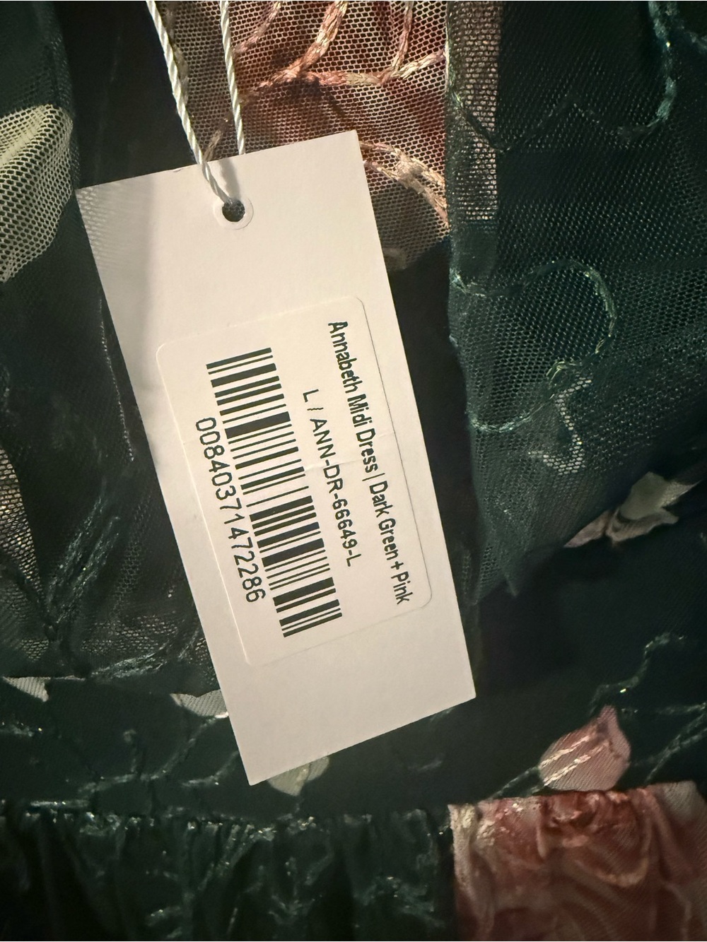 Baltic Born Annabeth Midi Dress – Dark Green + Pink Floral – Size Large NWT - Picture 7 of 11